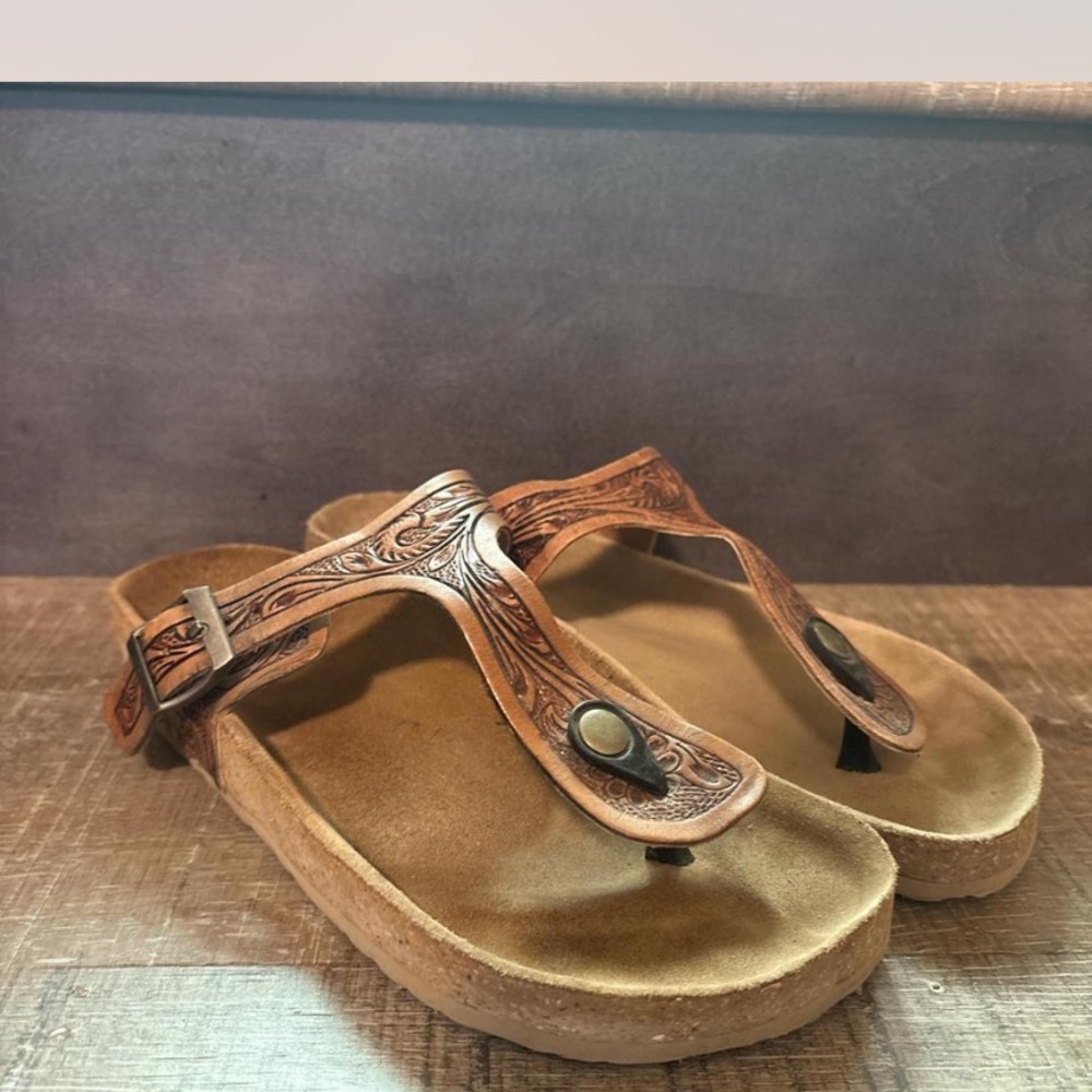 Myra Bag Western Hand Tooled Sandals